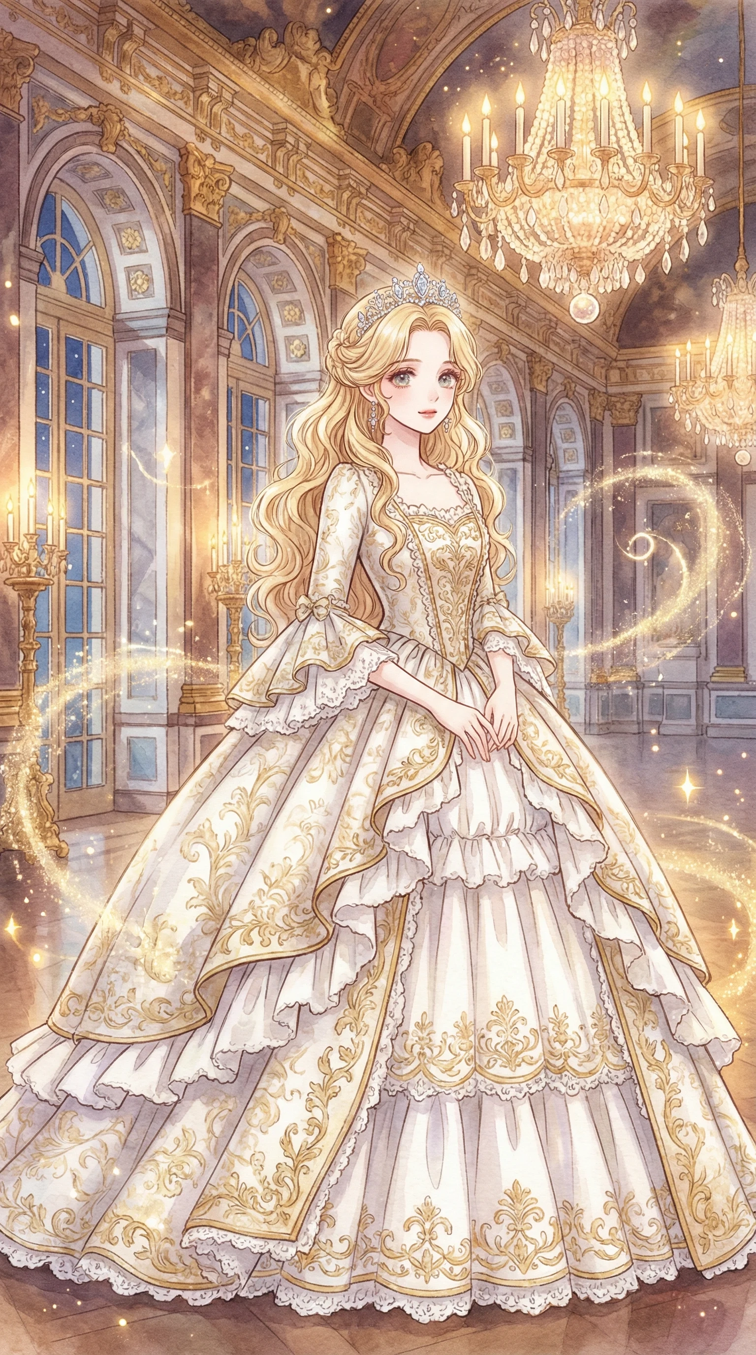 宫廷舞姬漫画封面金发公主华丽宫殿舞会